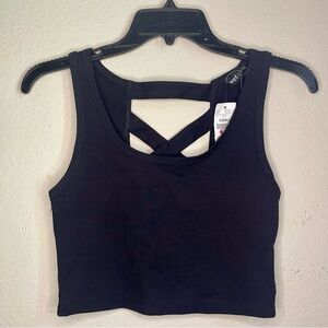 New Wet Seal Black Strappy Crop Top Tank Women's Size XS